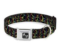 Buckle Down Dc-w31623-wl Ceinture de sécurité Collier pour Chien, Large, DE Grande Paix Cœur Noir/Arc-en-Ciel/ombré