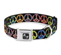 Buckle Down Dc-w31630-wl Ceinture de sécurité Collier pour Chien, Large, DE Grande Paix Fleurs Noir/Multi Couleur