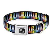 Buckle Down Dc-w31645-wl Ceinture de sécurité Collier pour Chien, Large, Touches de Piano Arc-en-Ciel