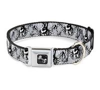 Buckle Down Dc-w31659-wm Ceinture de sécurité Collier de Chien, écran Large, Medium, Paix W/Ailes Gris