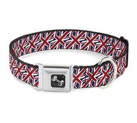 Buckle Down Dc-w32101-s Ceinture de sécurité Collier de Chien, Petite, Royaume-Uni Drapeaux Diagonale