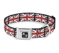 Buckle Down Dc-w32102-s Ceinture de sécurité Collier de Chien, Petite, Royaume-Uni Drapeaux Weathered
