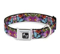 Buckle Down Dc-w32211-m Ceinture de sécurité Collier de Chien, Medium, Vivid Butterfly Garden