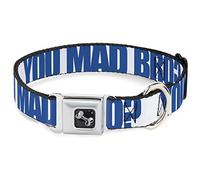 Buckle Down Dc-w32506-s Ceinture de sécurité Collier de Chien, Petite, Vous Mad Bro Blanc/Bleu Roi