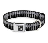 Buckle Down Dc-w32807-s Ceinture de sécurité Collier de Chien, Petite, listes à puces Noir/Gris