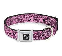 Buckle Down Dc-w32822-wl Ceinture de sécurité Collier pour Chien, Large, DE Grande Bandana/crânes Rose/Noir