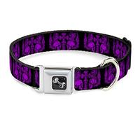 Buckle Down Dc-w32840-l Ceinture de sécurité Collier de Chien, Grande, BD, têtes de Mort W/Ailes Noir/Violet