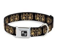 Buckle Down Dc-w32842-s Ceinture de sécurité Collier de Chien, Petite, BD crânes W/Ailes Noir/Tan