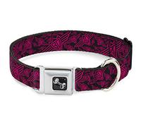 Buckle Down Dc-w32853-l Ceinture de sécurité Collier de Chien, Grande, BD, Logo Noir/Fuchsia Diffuse