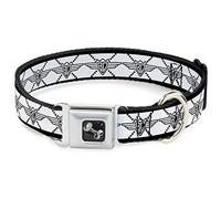 Buckle Down Dc-w32862-l Ceinture de sécurité Collier de Chien, Grande, BD, Monogram2 Blanc/Noir