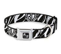 Buckle-down Dc-w32865-l Ceinture de sécurité Collier de Chien, Grande, BD, Logo/Buckle-down Script Noir/Blanc