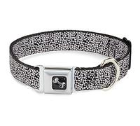 Buckle Down Dc-w33003-wm Ceinture de sécurité Collier de Chien, écran Large, Medium, Petites Fleurs Noir/Blanc/Rouge