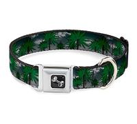 Buckle Down Dc-w33933-wl Ceinture de sécurité Collier pour Chien, Large, DE Grande Marijuana Palmiers/fumé