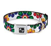 Buckle Down Dc-w34261-m Ceinture de sécurité Collier de Chien, Medium, psychédélique Marguerites C/U Blanc/Multi Couleur