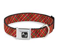Buckle Down DC-W34608-M Collier pour Chien Motif Tartan Rouge/Vert/Jaune Taille M