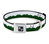 Buckle Down Dc-w35519-wm Ceinture de sécurité Collier de Chien, écran Large, Medium, Colorado Solide Montagnes Vert/Blanc