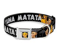 Buckle-Down DC-WDY046-M Collier pour Chien Boucle de Ceinture de sécurité Roi Lion Simba Nala Hakuna Matata 28 à 43 cm 2,5 cm de Large Multicolore