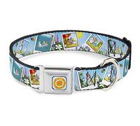 Buckle Down Dc-wdy157-m Dyeh la Reine des neiges Soleil Full Couleur Bleu/Jaune Collier de Chien, Medium/11-43,2 cm