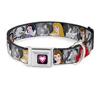 Buckle Down Dc-wdy227-m Dyde Princess Gem Cœur en Couleur Noir/Rose Collier de Chien, Medium/11-43,2 cm