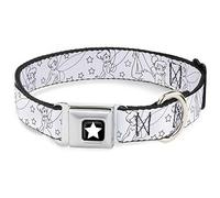 Buckle Down Dc-wdy250-l Dyhe Fée Clochette étoile en Couleur Noir/Blanc Collier de Chien, L/15-66 cm