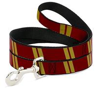 Buckle Down "de Hachage Mark à Rayures Double Bordeaux/doré Pet Leash, 6 'x 1/5,1 cm