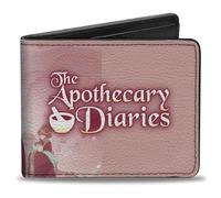 Buckle-Down Demon Slayer Portefeuille à deux volets, The Apothecary Diaries Gyokuyo Pose et Logo Title Rose, cuir végétalien
