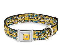 Buckle Down "Dessin animé Minion Poses Stacked Ceinture de sécurité Collier de Chien, 2,5 cm X 11-43,2 cm/Medium
