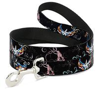 Buckle Down "Die Hard crânes et Stars2 Noir/Multi Couleur Pet Leash, 4 'x 1/5,1 cm