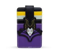 Buckle-Down Disney Portefeuille Porte-Carte d'identité avec Personnage de la Belle au Bois Dormant Visage Maléfique Multicolore Cuir Vegan Violet 7,6 x 12,7 cm