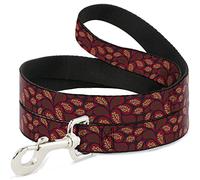 Buckle Down Dl-6ft-w31247 Feuilles Swirl Bleu Marine/Bordeaux Pet Leash, 6 'Long - 2,5 cm de Large