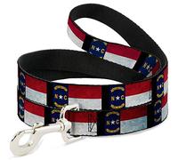 Buckle Down Dl-6ft-w31438 North Carolina Drapeau Vieilli/Noir Laisse pour Chien, 6 '