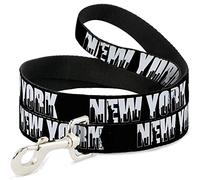 Buckle Down Dl-6ft-w31446 New York Bold/Skyline Silhouette Blanc/Noir Laisse pour Chien, 6 '