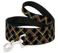 Buckle Down Dl-6ft-w31652-w Plaid X Rasta Pet Leash, 6 'Long - 3,8 cm de Large