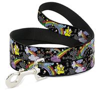 Buckle Down Dl-6ft-w31802 Rainbow Cloud étoiles Noir Pet Leash, 6 'Long - 2,5 cm de Large