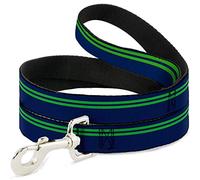 Buckle Down Dl-6ft-w31845-w Racing à Rayures Bleu Marine/Vert Vif pour Animal Domestique Laisse, 6 'Long - 3,8 cm de Large