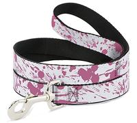 Buckle Down Dl-6ft-w31906 Splatter Blanc/Rose pour Animal Domestique Laisse, 6 'Long - 2,5 cm de Large
