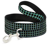 Buckle Down Dl-6ft-w32310-w Grille Filaire Noir/Turquoise/Jaune Animal Laisse, 6 'Long - 3,8 cm de Large