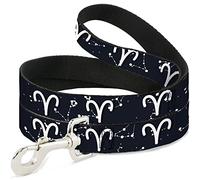 Buckle Down Dl-6ft-w32642 Zodiaque Aries Symbol/Constellations Noir/Blanc pour Animal Domestique Laisse, 6 'Long - 2,5 cm de Large