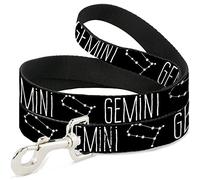Buckle Down Dl-6ft-w32647-w Zodiaque Gemini/Constellation Noir/Blanc pour Animal Domestique Laisse, 6 'Long - 3,8 cm de Large