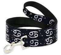 Buckle Down Dl-6ft-w32651 Zodiaque Cancer Symbol/Constellations Noir/Blanc pour Animal Domestique Laisse, 6 'Long - 2,5 cm de Large