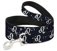 Buckle Down Dl-6ft-w32654-n Zodiaque Leo Symbole/Constellations Noir/Blanc pour Animal Domestique Laisse, 6 'Long - 1/5,1 cm de Large