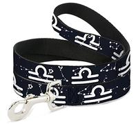 Buckle Down Dl-6ft-w32660-w Zodiaque Libra Symbole/Constellations Noir/Blanc pour Animal Domestique Laisse, 6 'Long - 3,8 cm de Large
