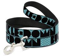Buckle Down Dl-6ft-w32874-w Formes Dot Turquoise/Blanc/Noir pour Animal Domestique Laisse, 6 'Long - 3,8 cm de Large