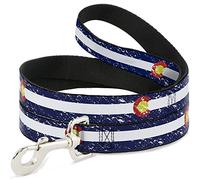 Buckle Down Dl-6ft-w32967-w Colorado Flags4 Weathered Pet Leash, 6 'Long - 3,8 cm de Large