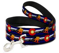 Buckle Down Dl-6ft-w35508-w Colorado Snowboarder3 Orange/Mountians Pet Leash, 6 'Long - 3,8 cm de Large