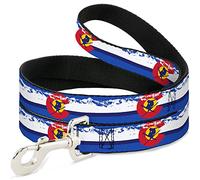 Buckle Down Dl-6ft-w35513 Colorado Skier4/Mountains Blues/Blanc/Rouge/Jaune Pet Leash, 6 'Long - 2,5 cm de Large