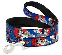 Buckle Down Dl-6ft-wltbb002-w Bleu Bugs Bunny Pet Leash, 6 Pieds Long-1.5 "Large