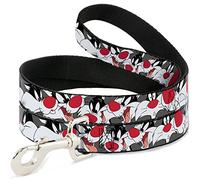 Buckle Down Dl-6ft-wltsv002-n Gris Sylvestre Le Chat Expressions Pet Leash, 6 Pieds Long-1/5,1 cm de Large