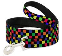 Buckle Down Dl-w30309 Checker Noir/Multi Neon Laisse pour Chien, 4 '