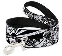 Buckle Down Dl-w31301 Madness Blanc/Noir pour Animal Domestique Leash, 4 'Long - 2,5 cm de Large
